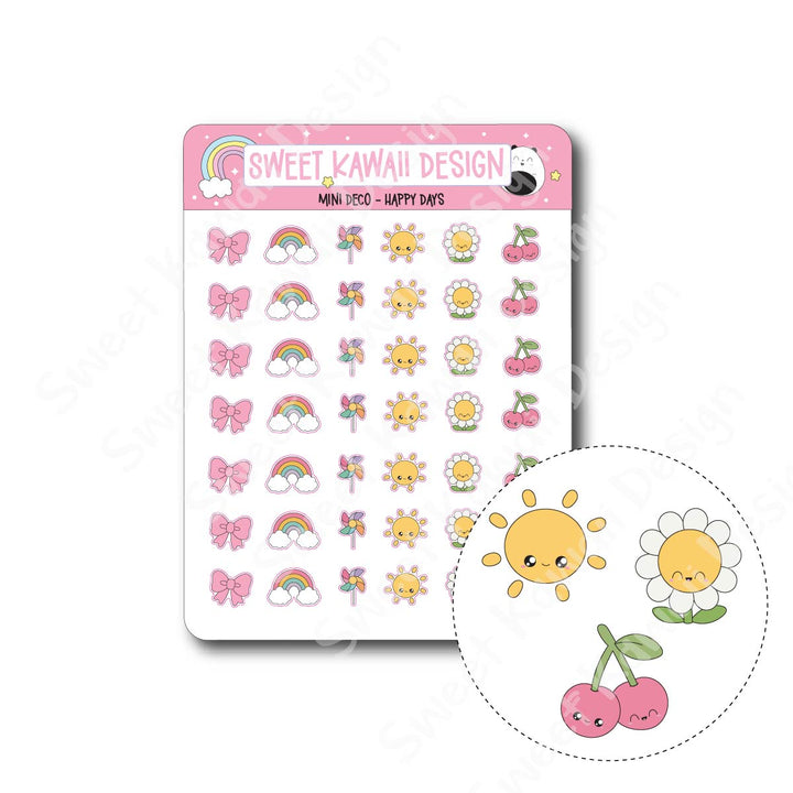 Kawaii Mini Deco Stickers - Happy Days