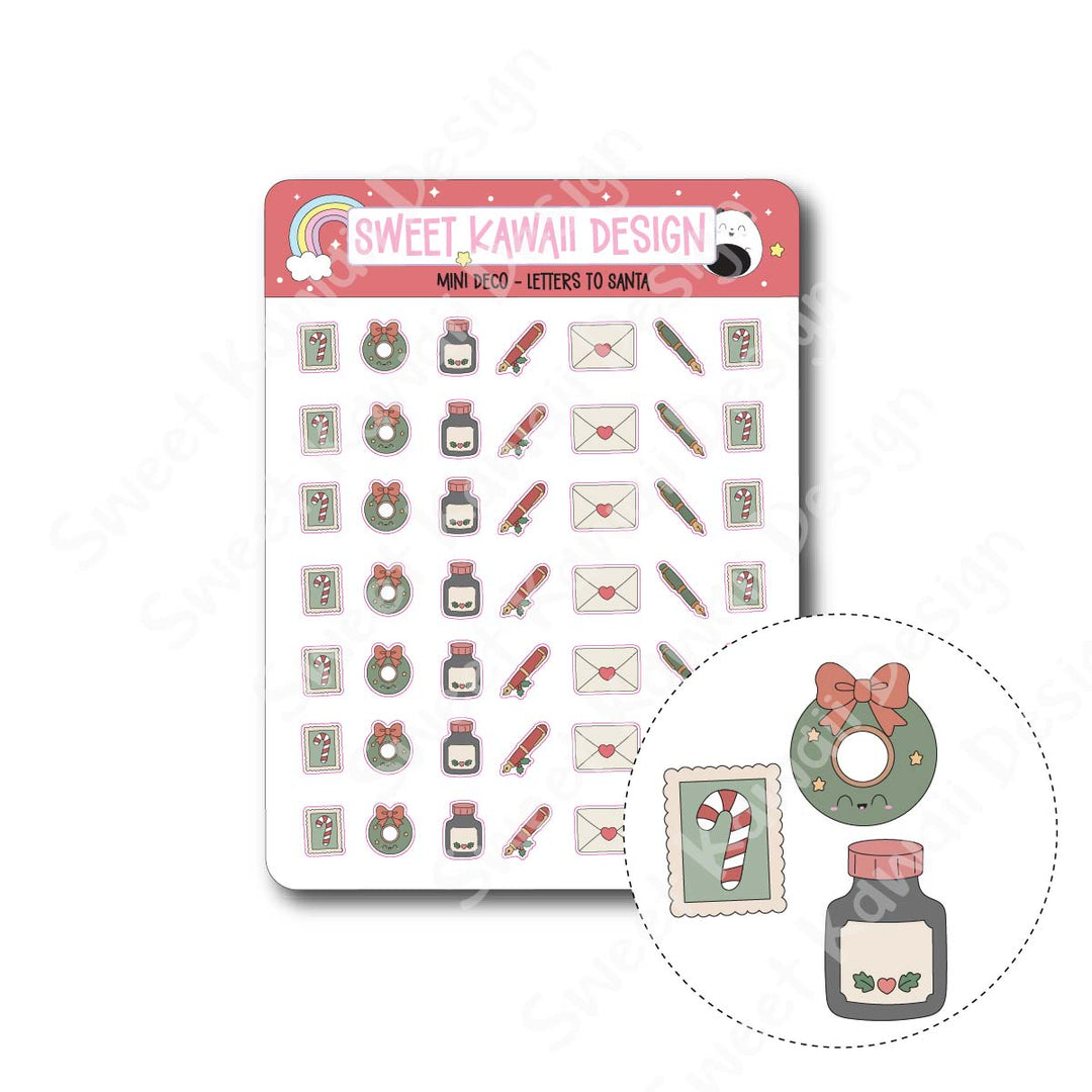 Kawaii Mini Deco Stickers - Letters to Santa