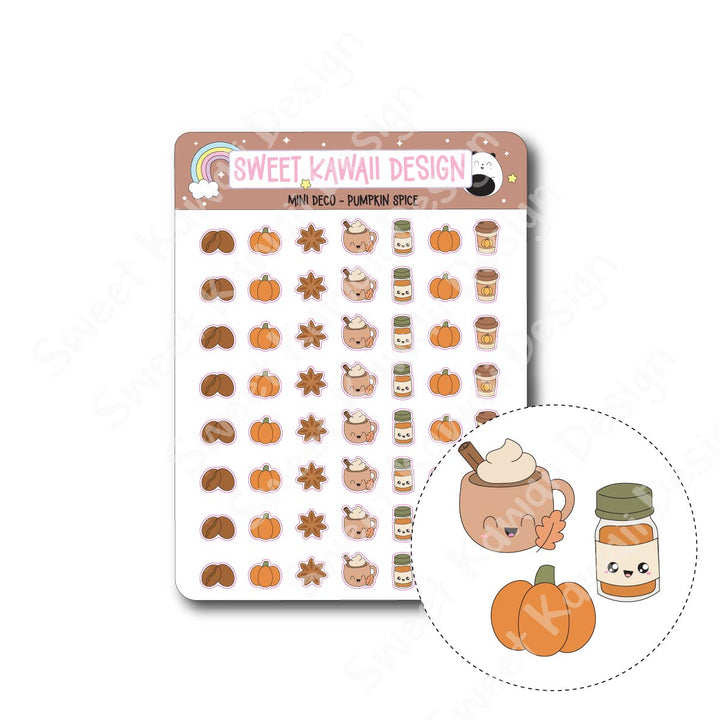 Kawaii Mini Deco Stickers - Pumpkin Spice Latte