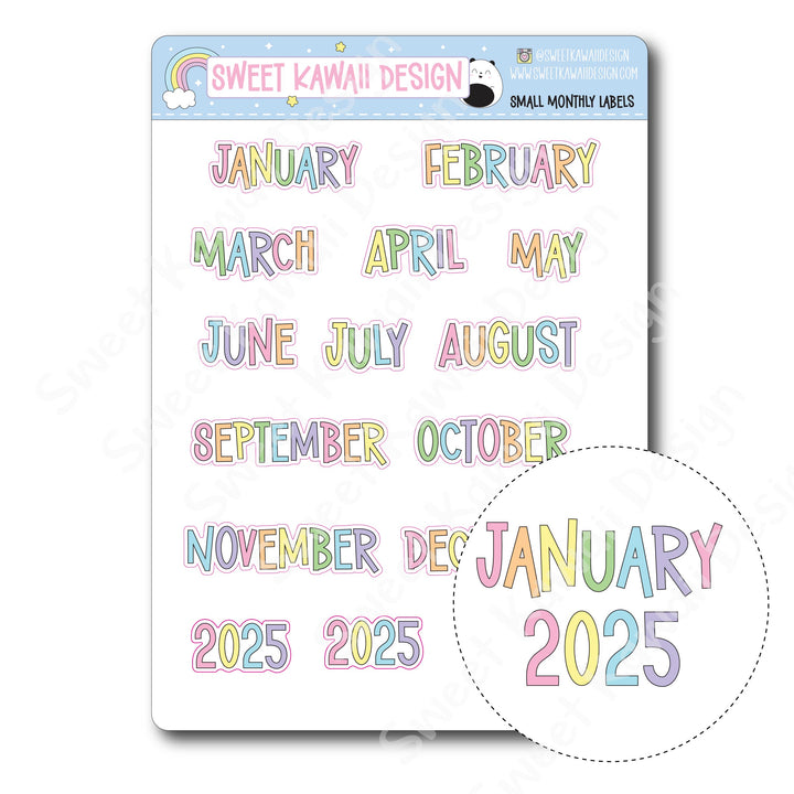Small Monthly Label Stickers