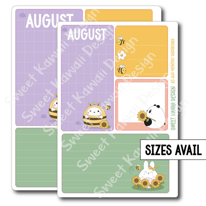 Kawaii Monthly Dashboard - August - Sizes Available