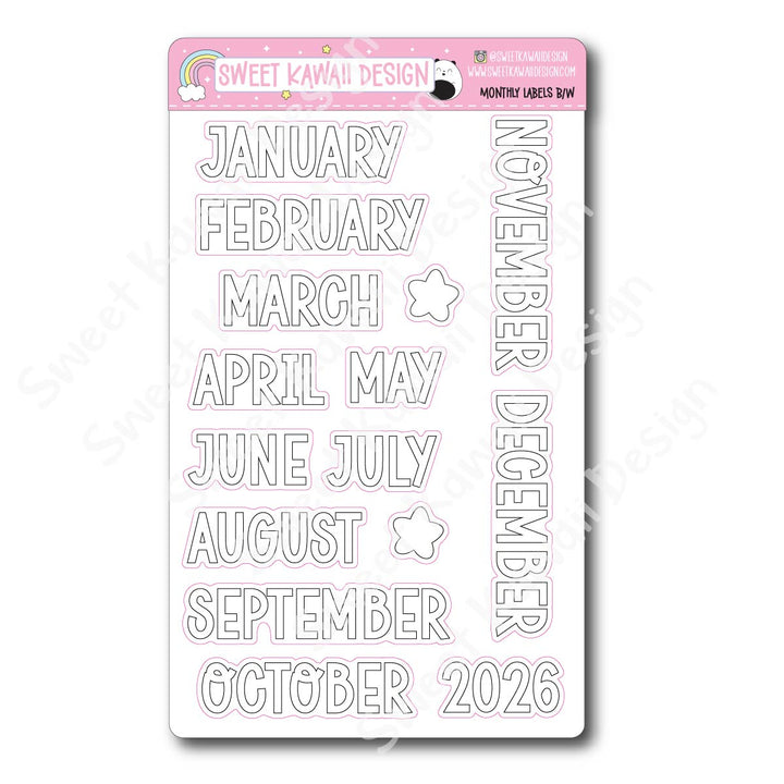 Monthly Label Stickers - Options Available