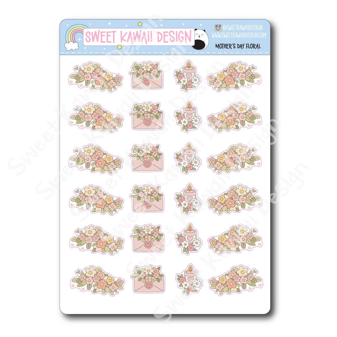 Kawaii Mother's Day Floral Stickers