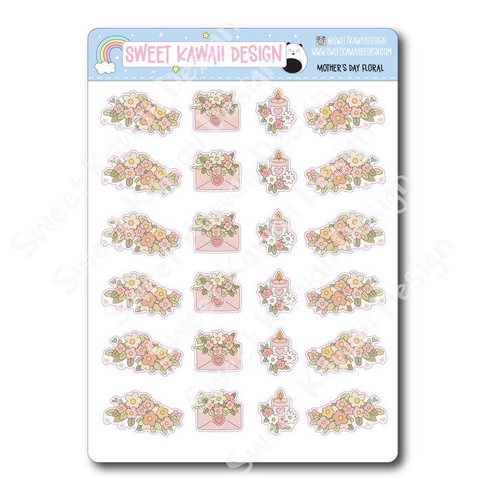 Kawaii Mother's Day Floral Stickers