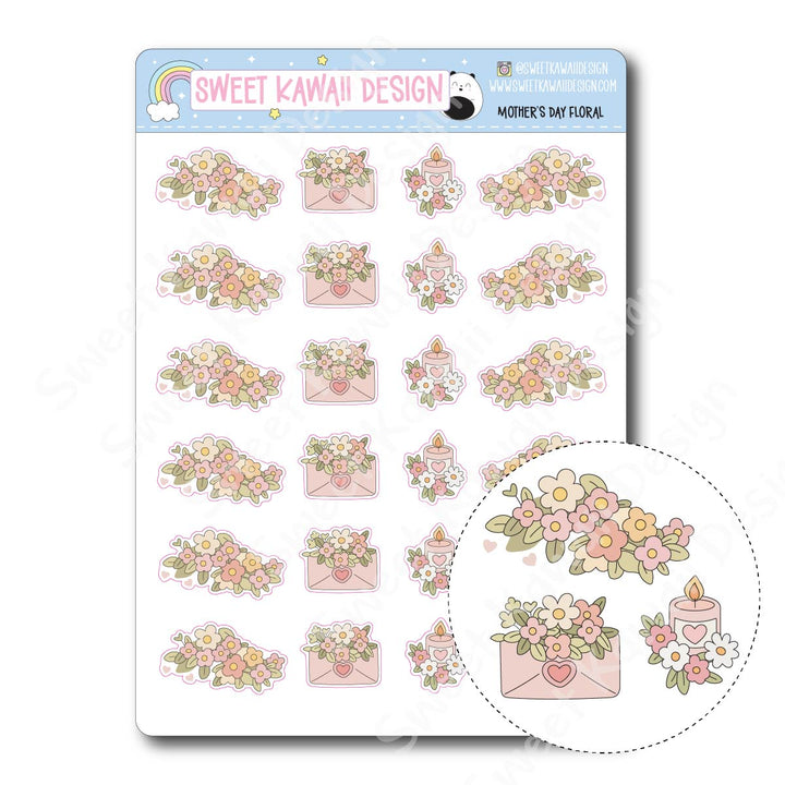 Kawaii Mother's Day Floral Stickers