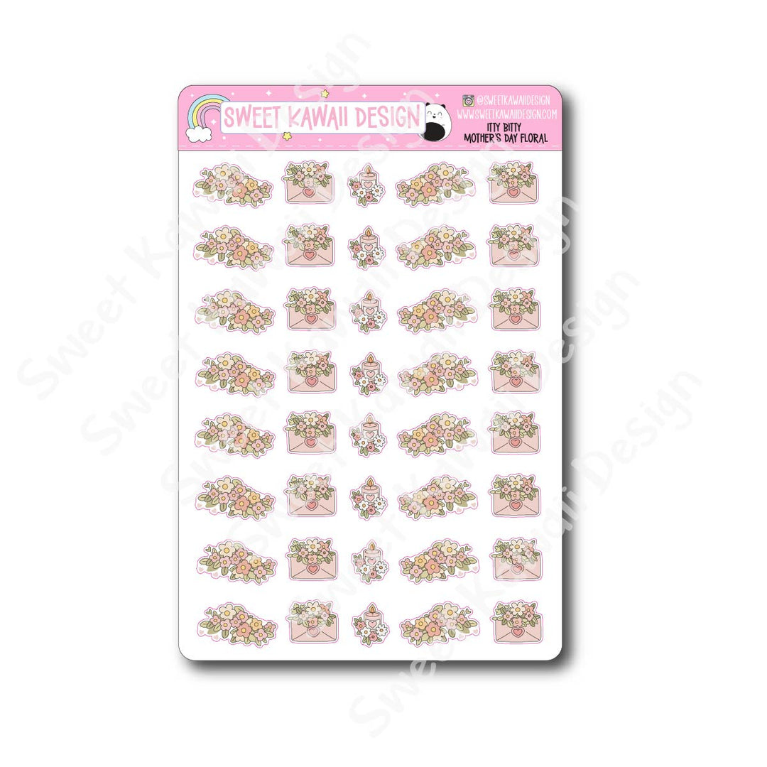Kawaii Mother's Day Floral Stickers