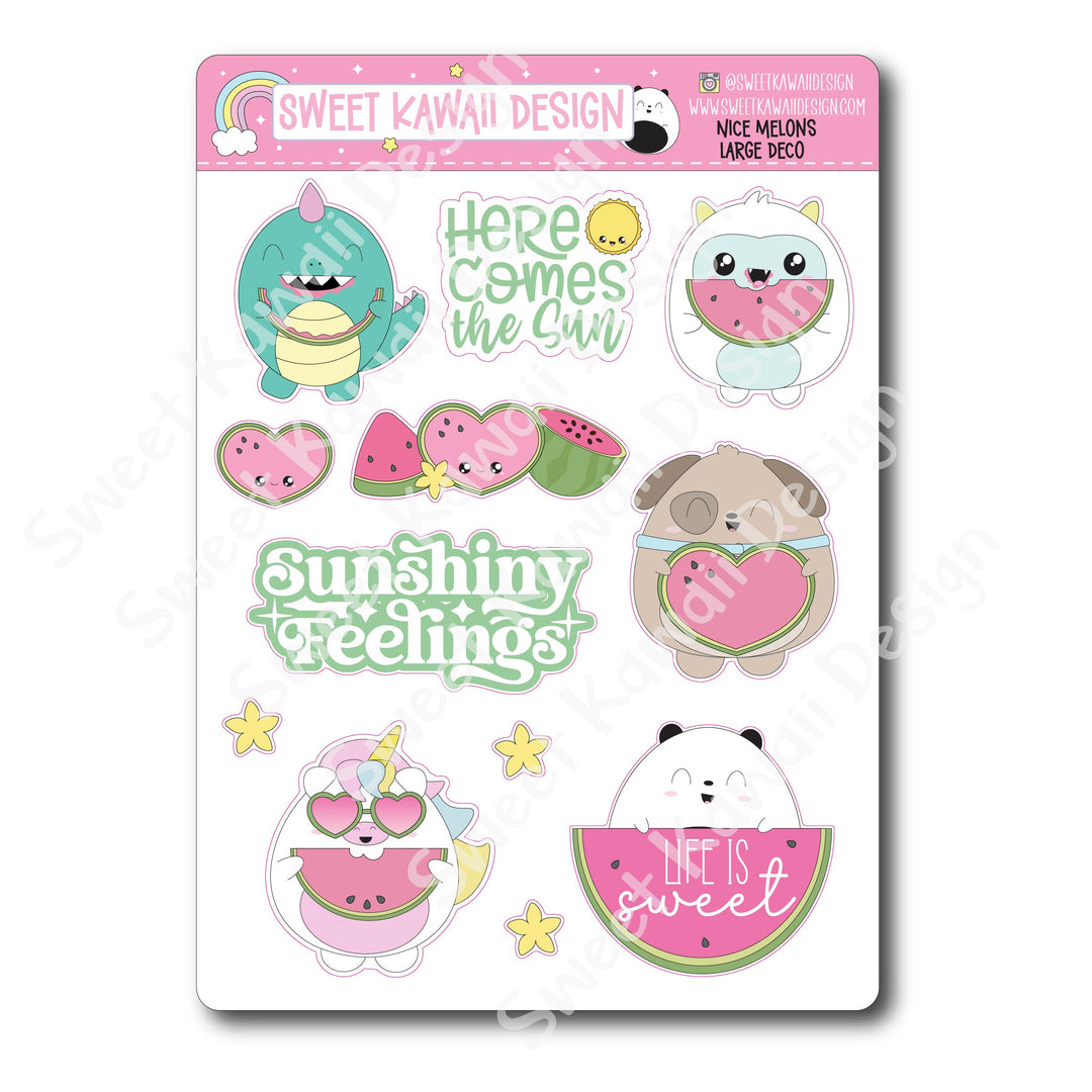 Kawaii Nice Melons Deco (LARGE) Stickers