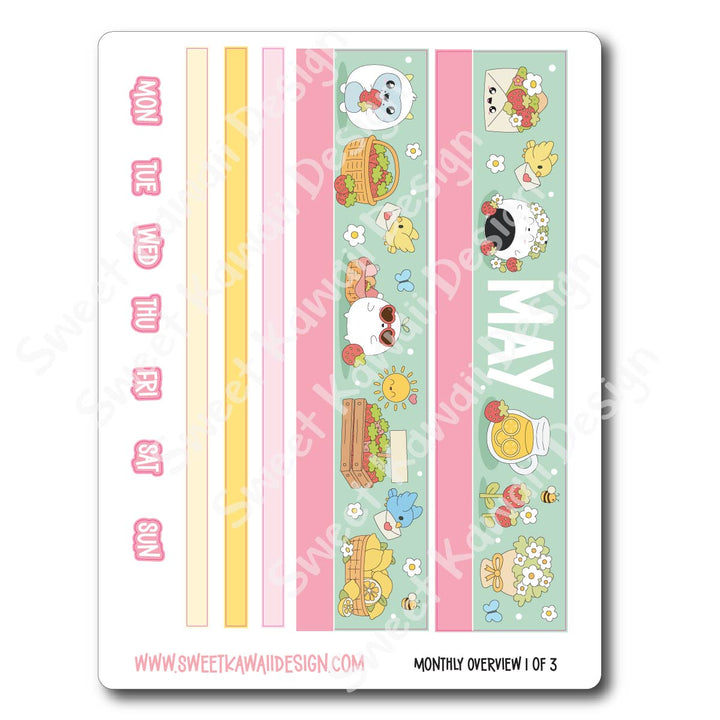 May 2026 Monthly Overview Stickers (Vert/Horiz)