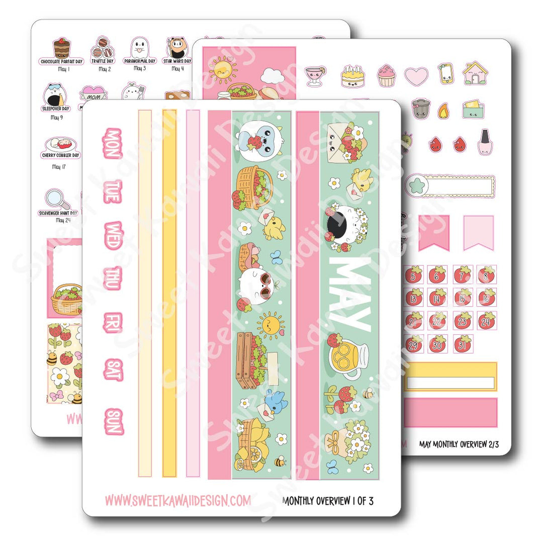 May 2026 Monthly Overview Stickers (Vert/Horiz)