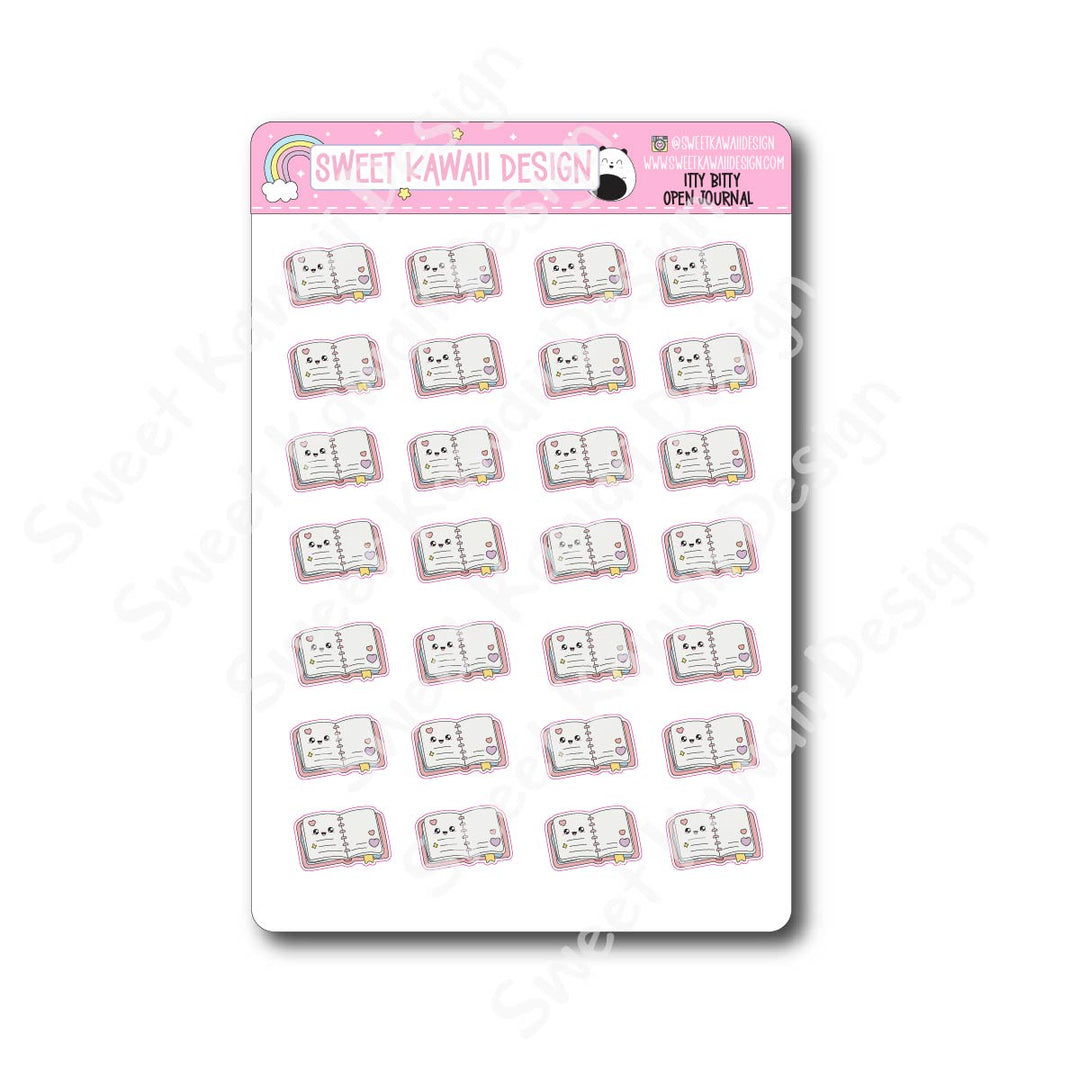 Kawaii Open Journal Stickers