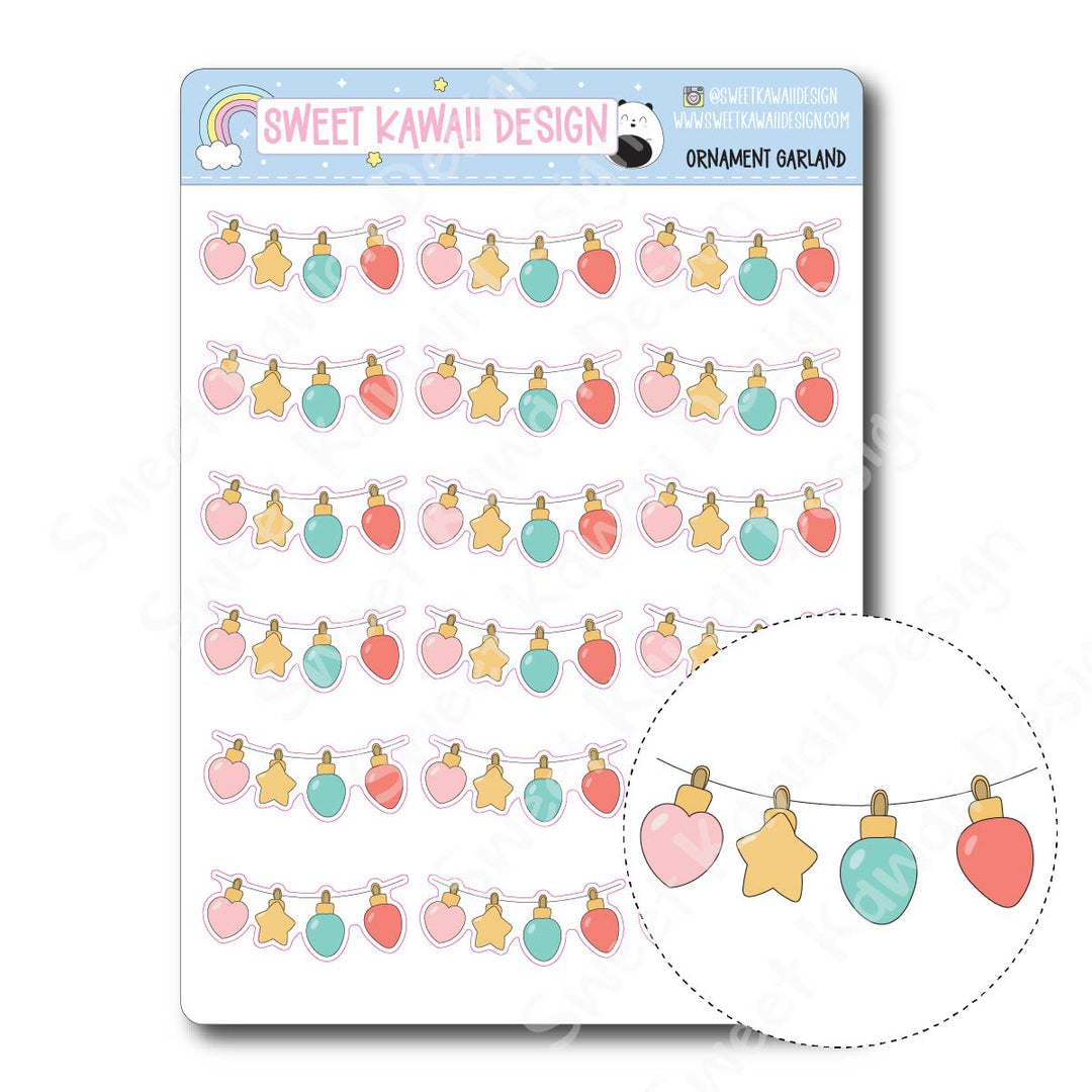 Kawaii Ornament Garland Stickers