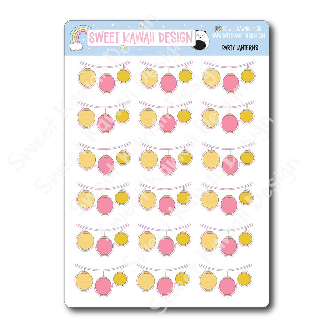 Kawaii Party Lantern Stickers
