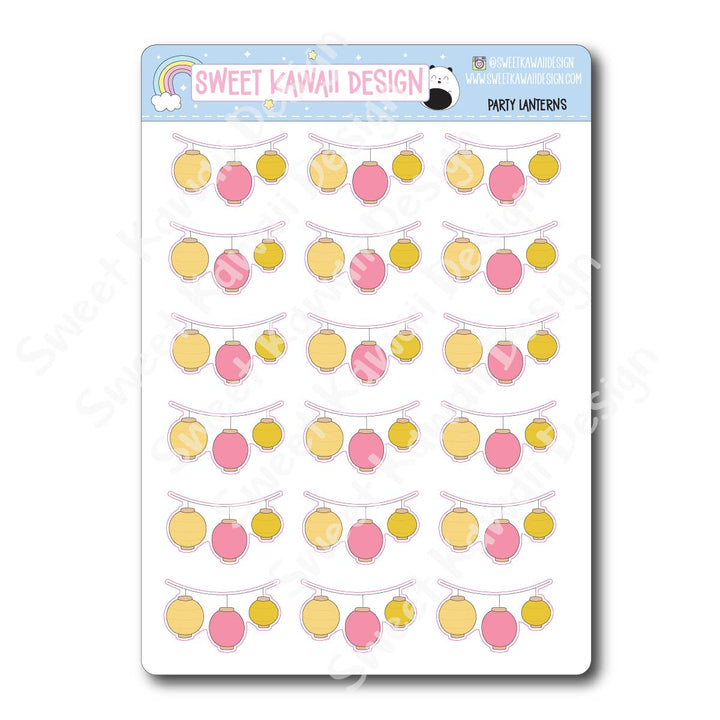 Kawaii Party Lantern Stickers