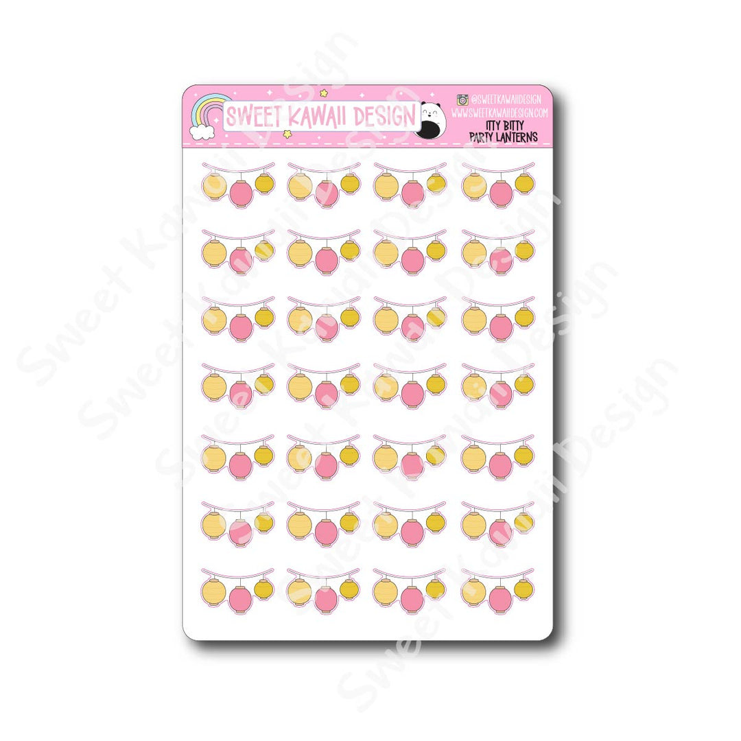 Kawaii Party Lantern Stickers