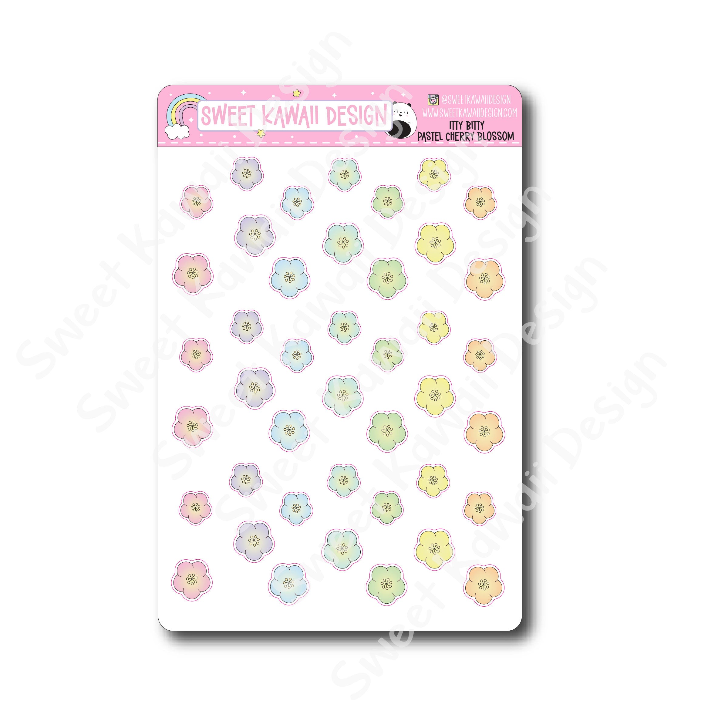 Kawaii Pastel Cherry Blossom Stickers