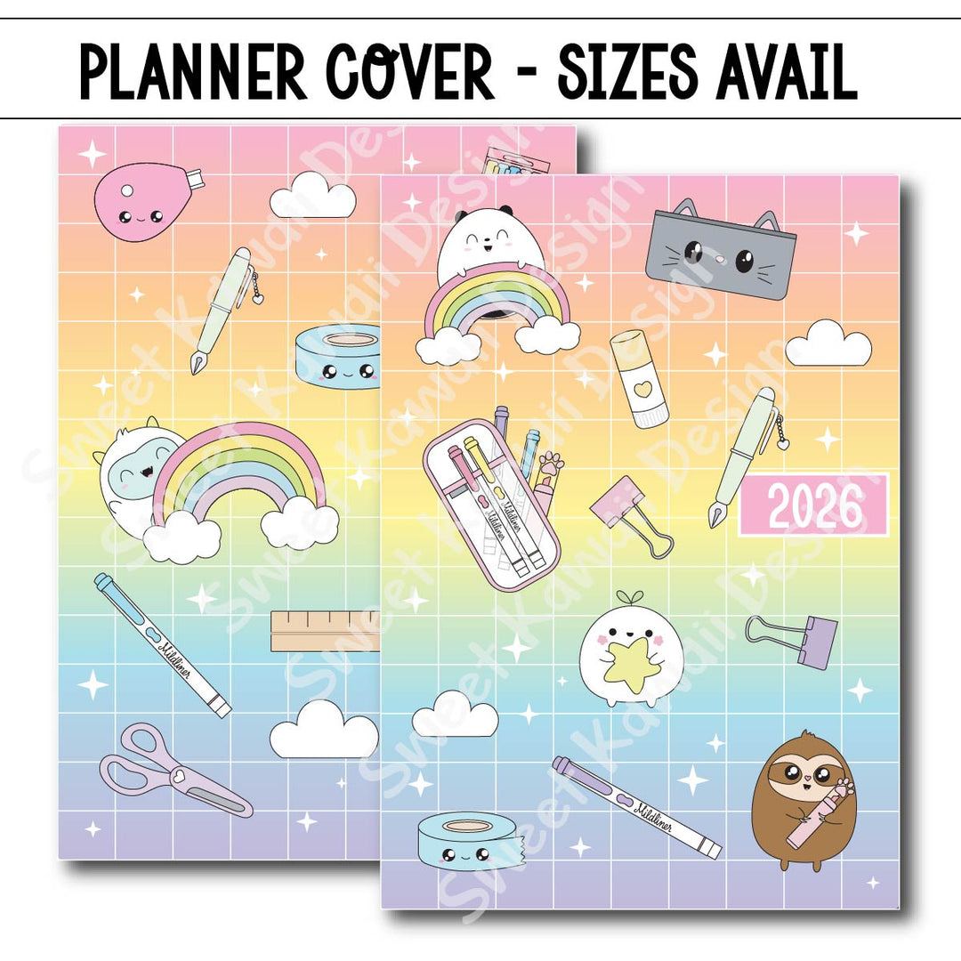 Planner Cover Stickers Colors and Sizes Available - Pastel Gradient