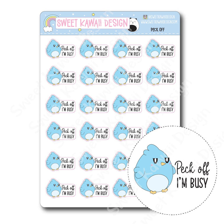 Kawaii Peck Off Stickers