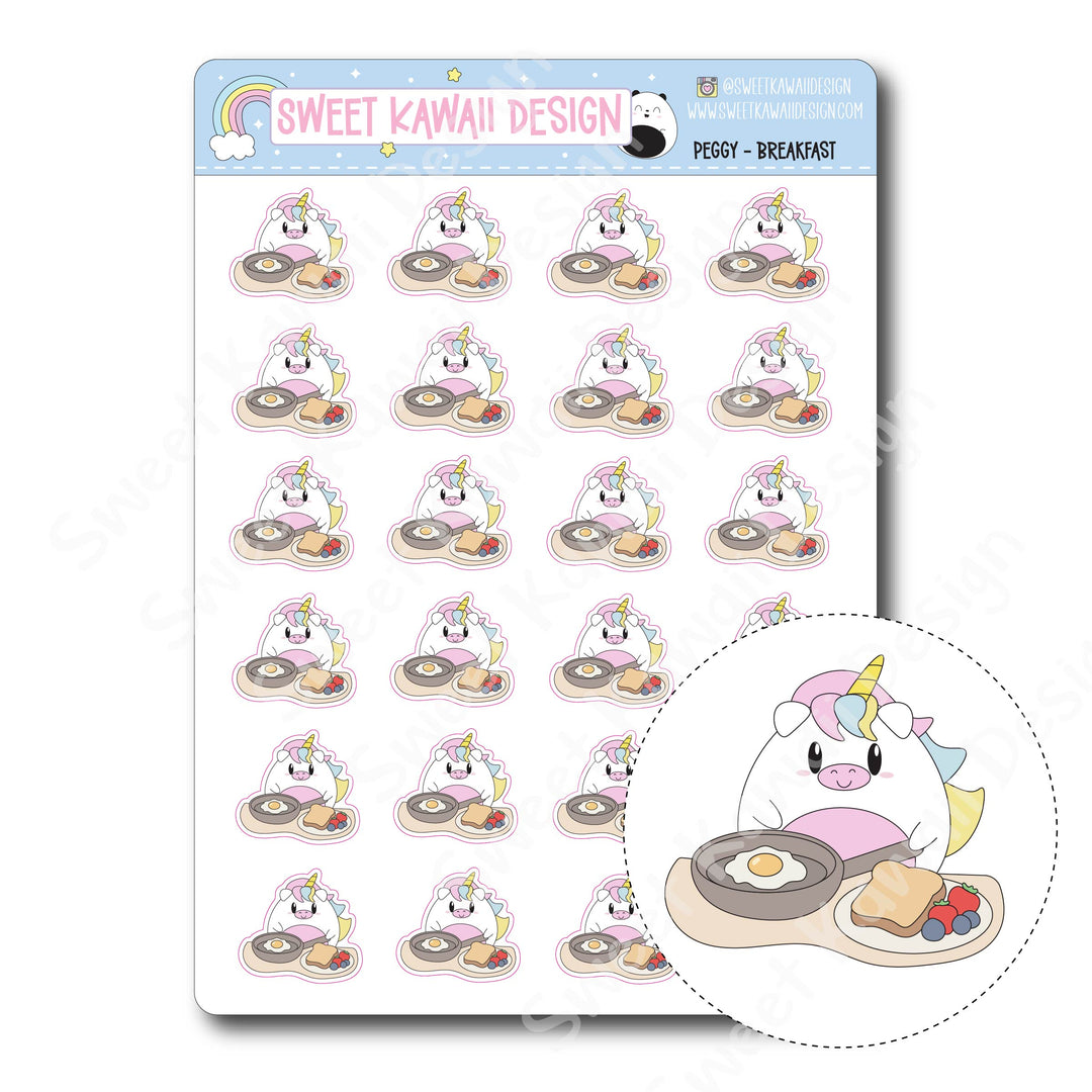 Kawaii Peggy Stickers - Breakfast