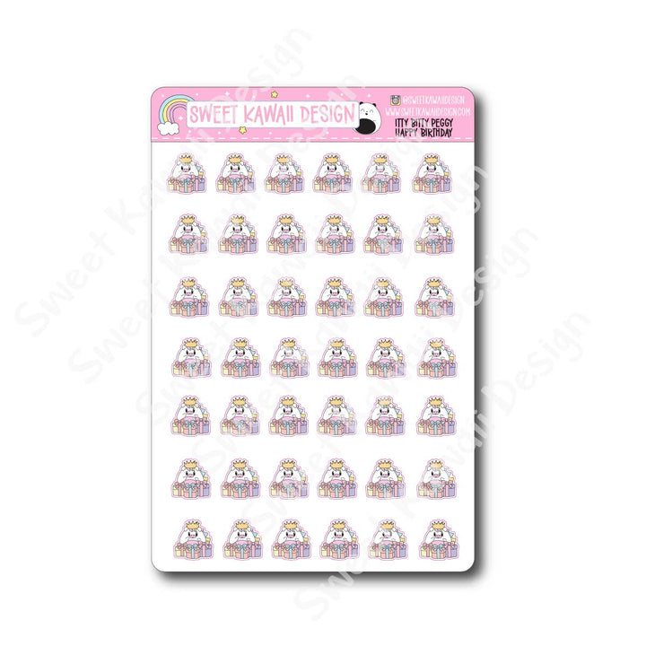 Kawaii Peggy Stickers - Happy Birthday