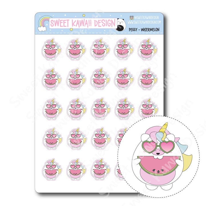 Kawaii Peggy Stickers - Watermelon