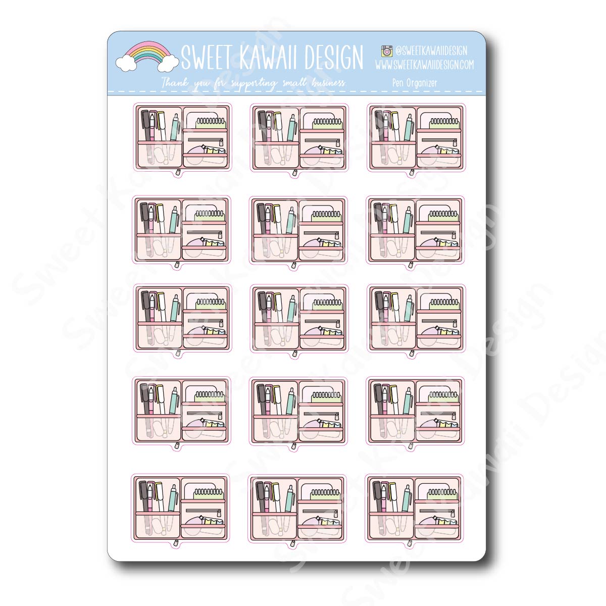 Kawaii Pen Organizer Stickers