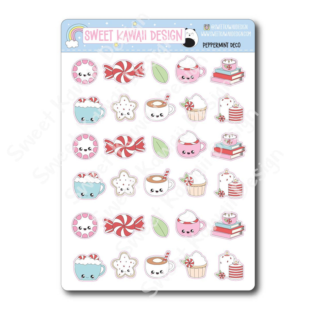 Kawaii Peppermint Deco Stickers