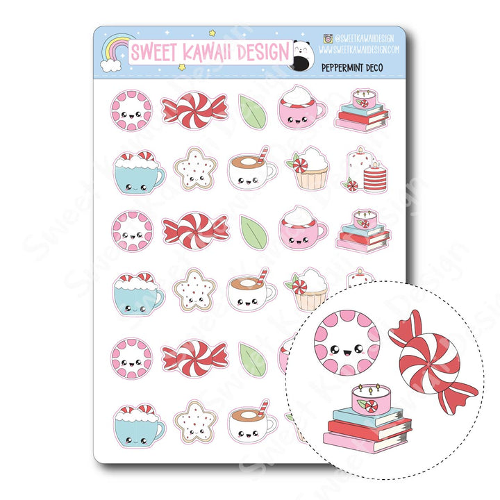 Kawaii Peppermint Deco Stickers