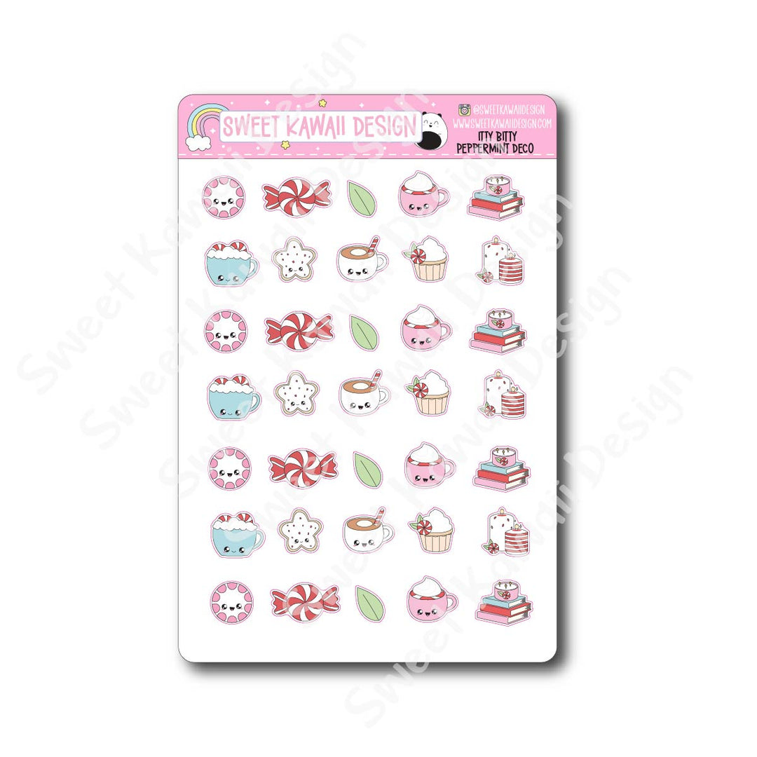 Kawaii Peppermint Deco Stickers