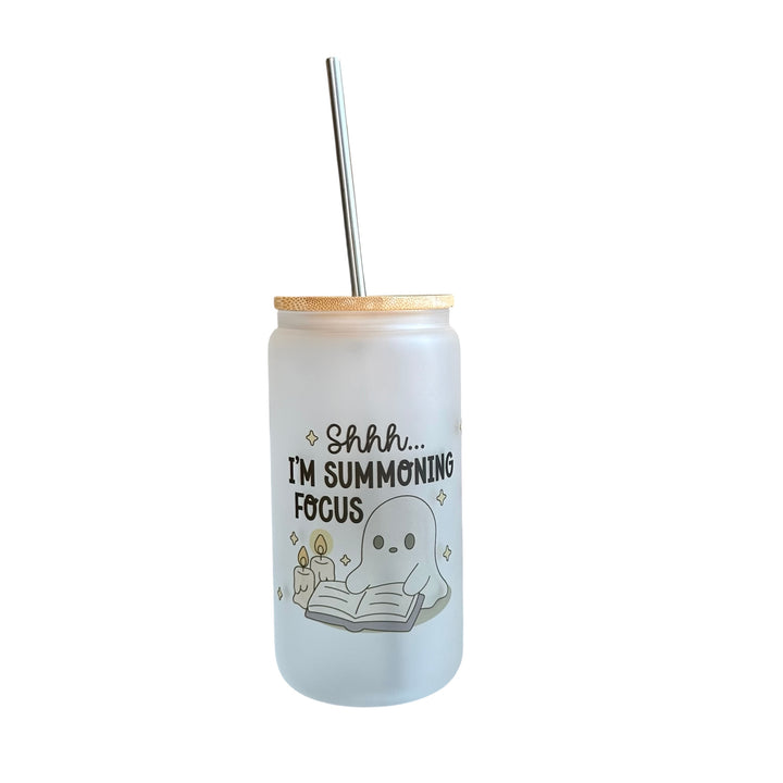 Ghost Summoning Focus – 16oz Frosted Glass Tumbler