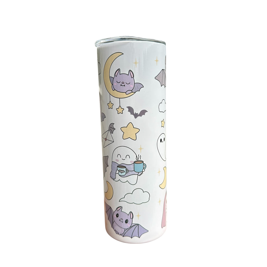 20oz Skinny Insulated Tumbler - Ghosts and Bats