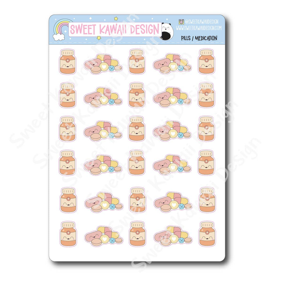 Kawaii Pills/Medication Stickers