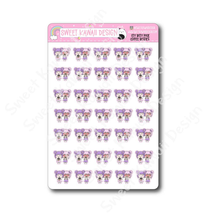 Kawaii Pixie Stickers  - Coffee Besties