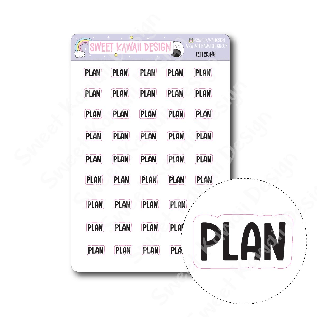 Lettering - Plan – Sweet Kawaii Design