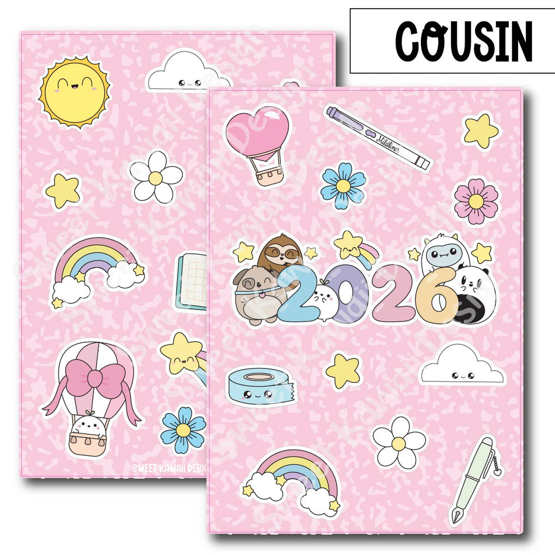 Planner Cover Stickers - 2026 Composition -  Colors and Sizes Available