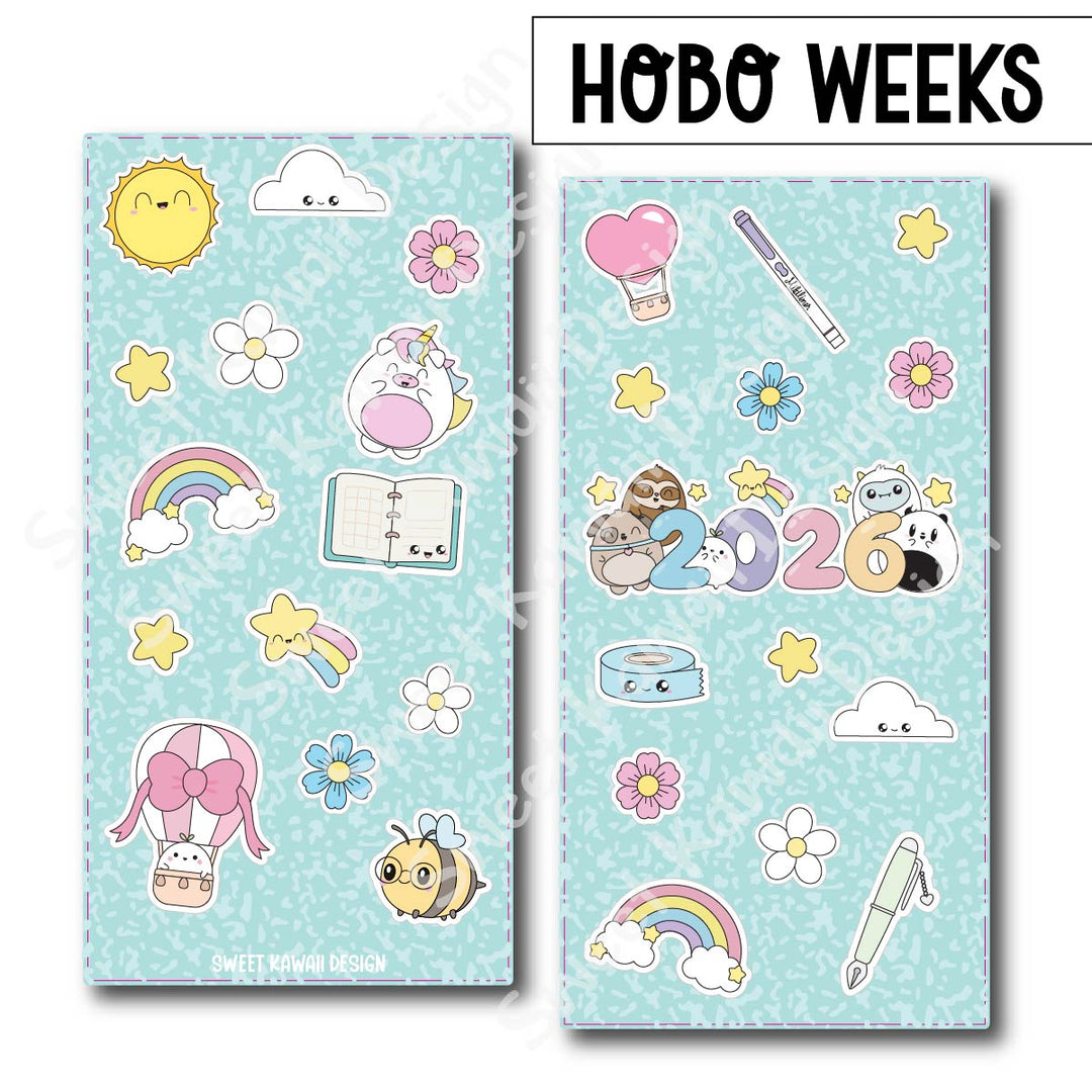 Planner Cover Stickers - 2026 Composition -  Colors and Sizes Available