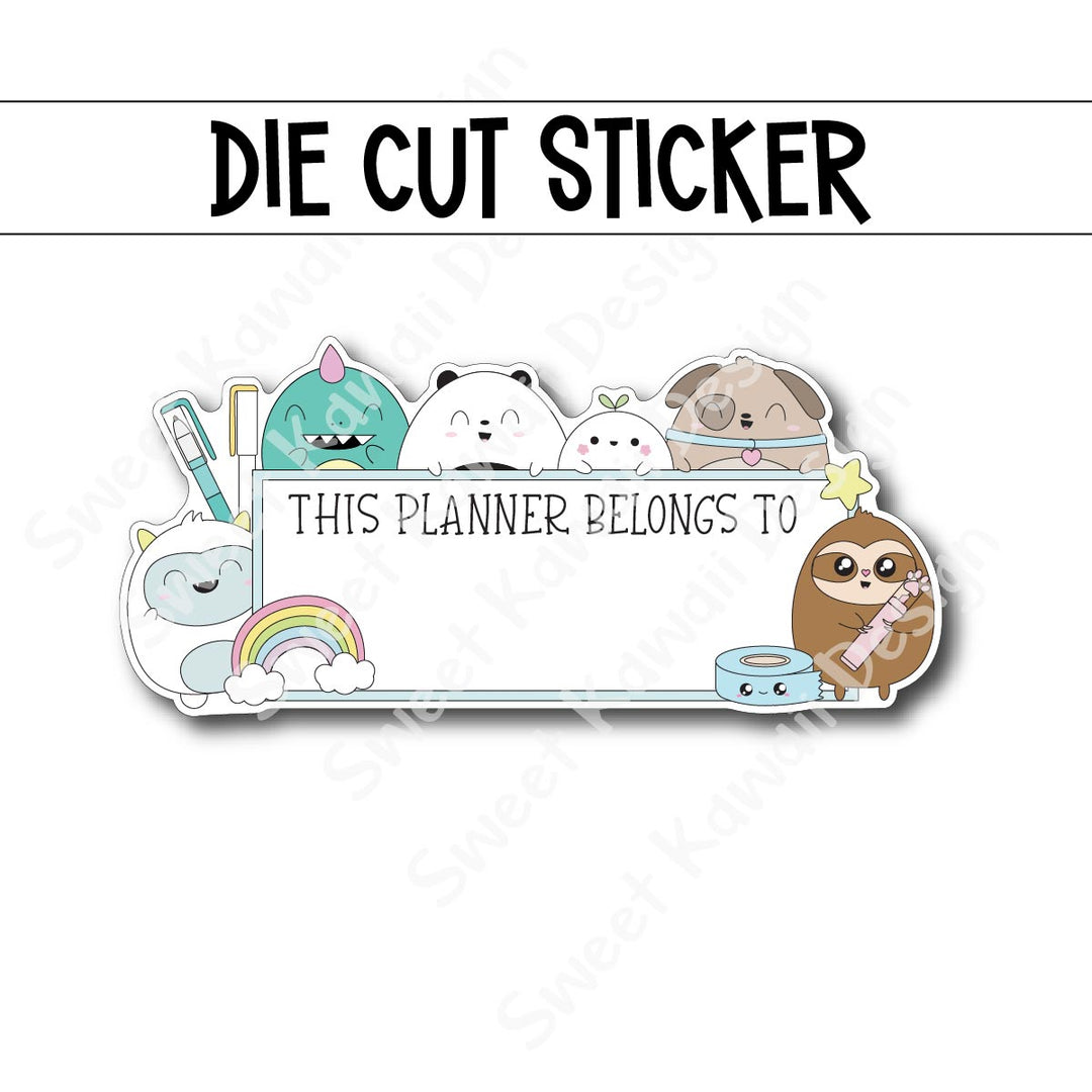 Kawaii Planner Name Tag Sticker
