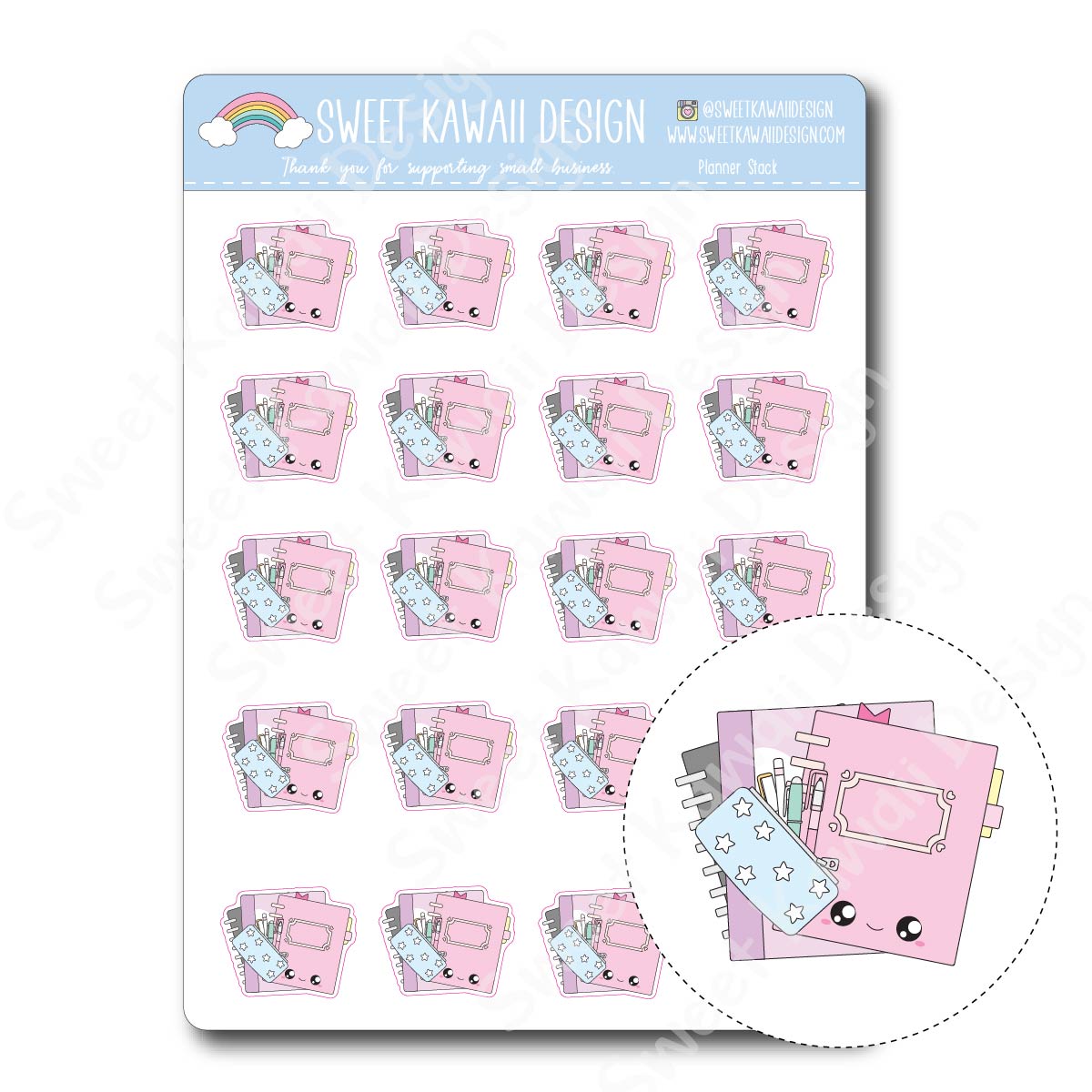 Kawaii Planner Stack Stickers