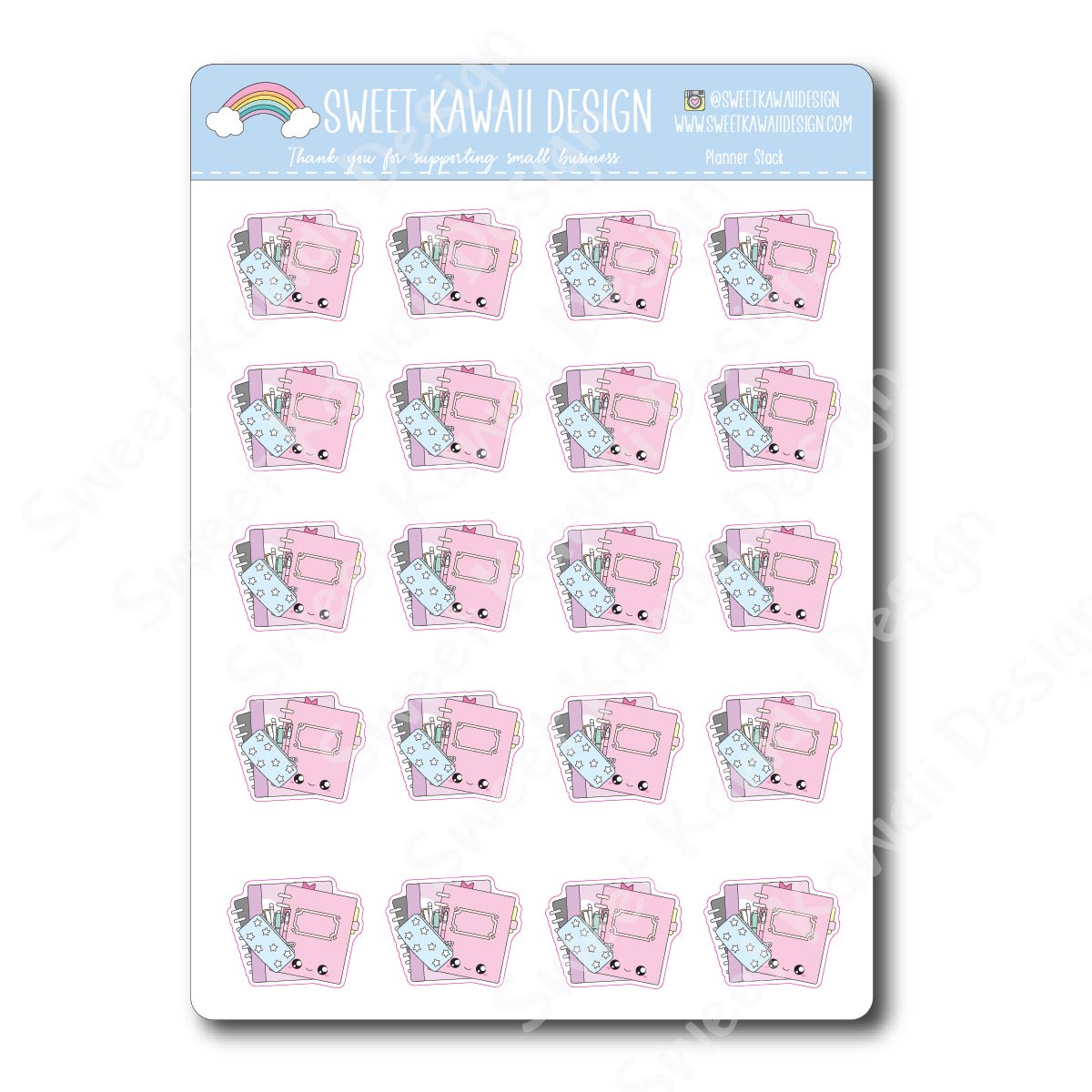 Kawaii Planner Stack Stickers – Sweet Kawaii Design