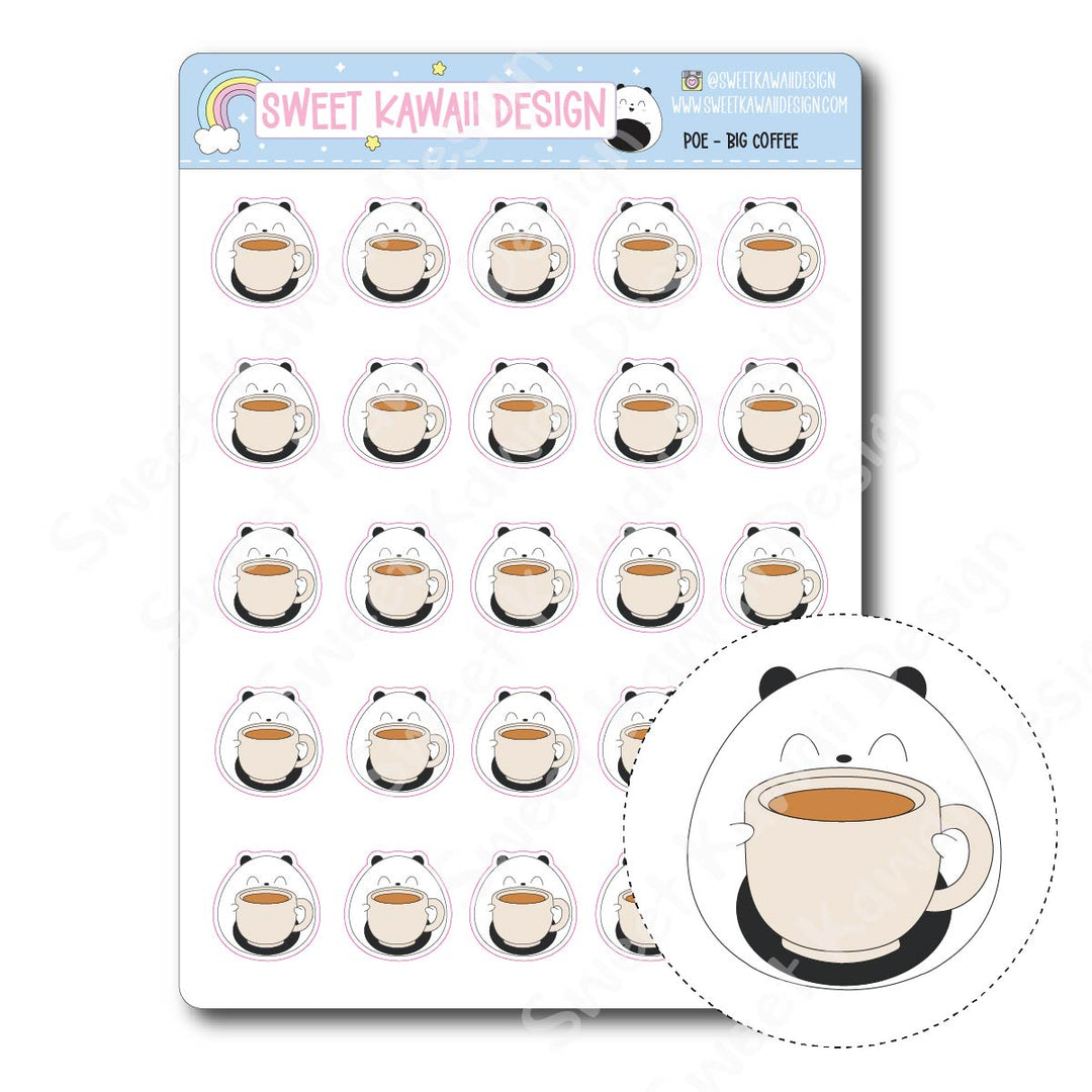 Kawaii Poe Stickers - Big Coffee