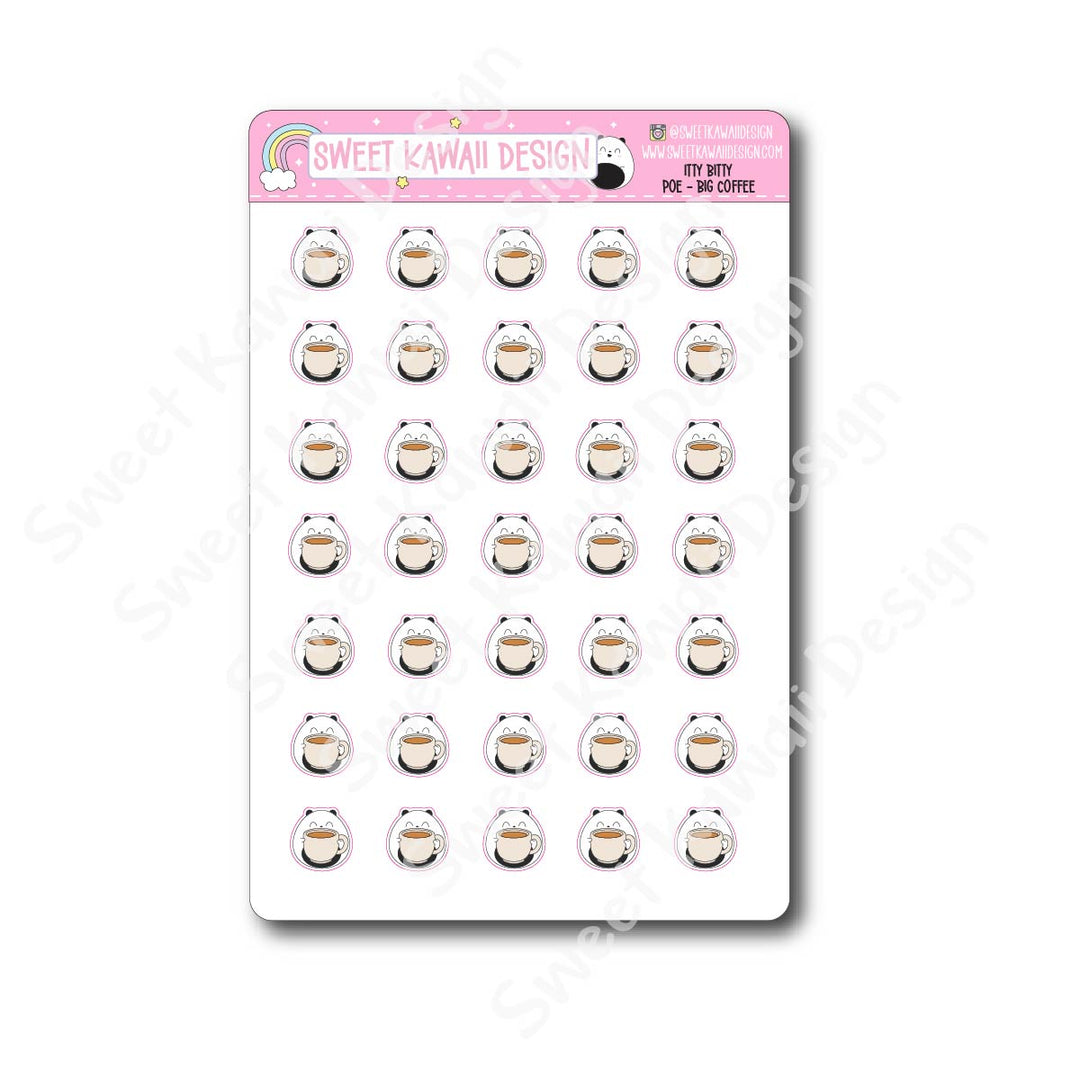 Kawaii Poe Stickers - Big Coffee