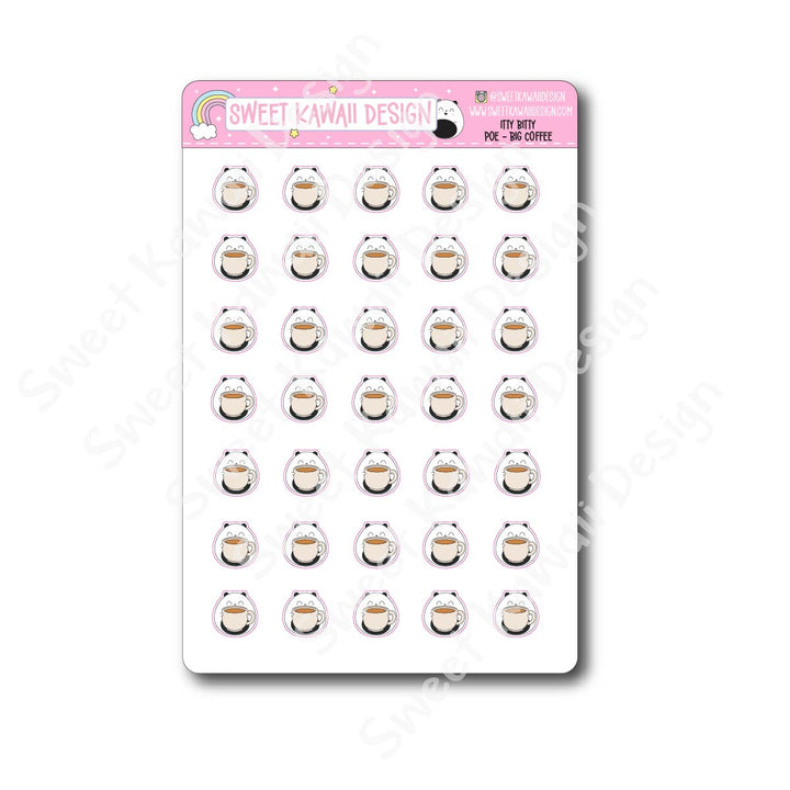 Kawaii Poe Stickers - Big Coffee