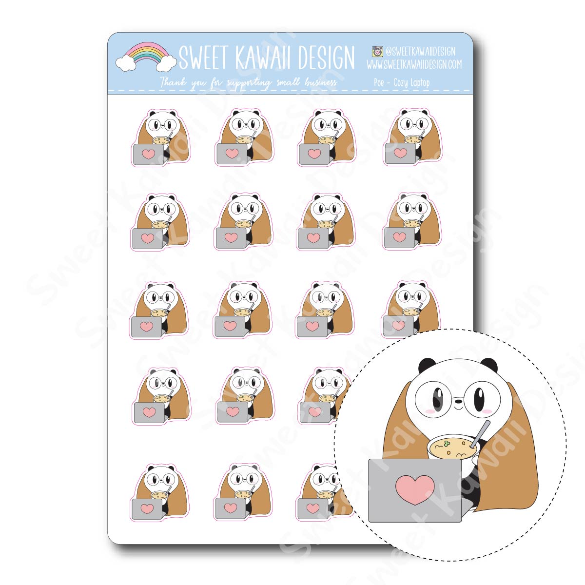 Kawaii Poe Stickers - Cozy Laptop