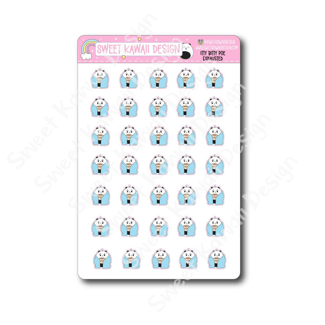 Kawaii Poe Stickers -  Exhausted