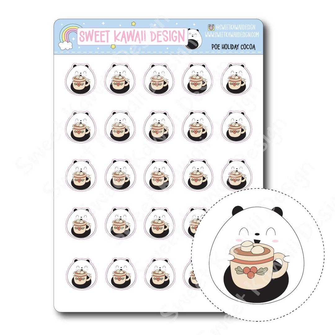 Kawaii Poe Stickers - Holiday Cocoa
