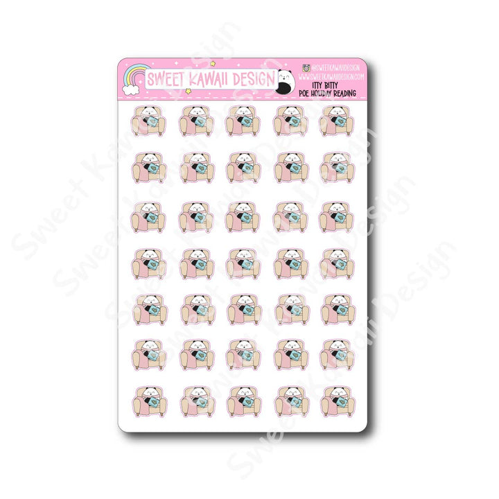 Kawaii Poe Stickers - Holiday Reading