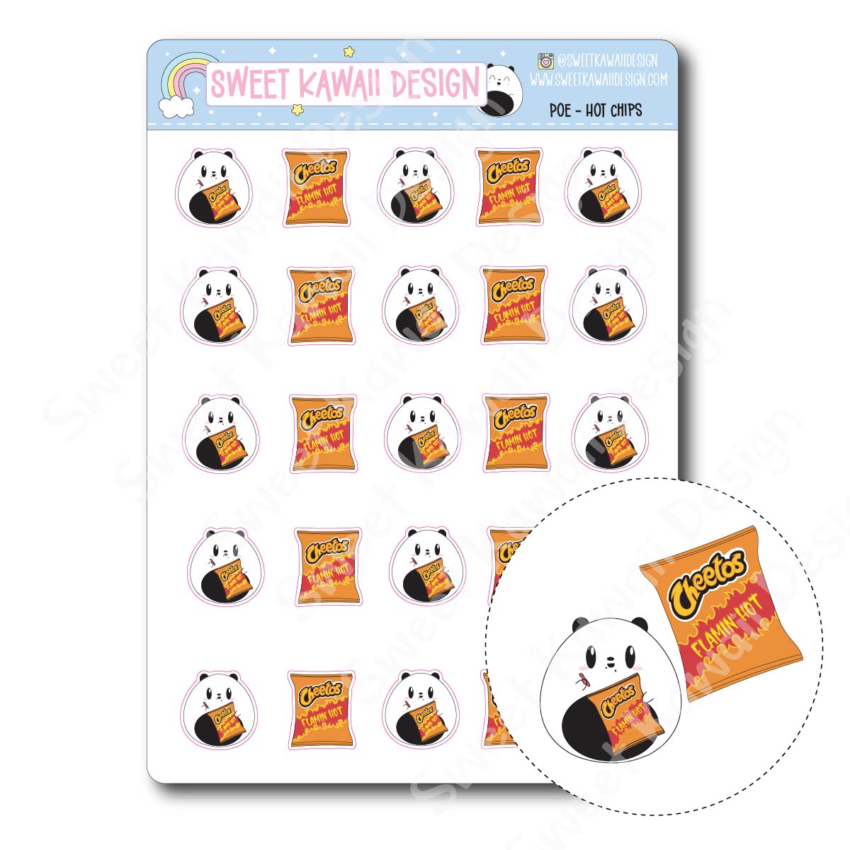 Kawaii Poe Stickers - Hot Chips