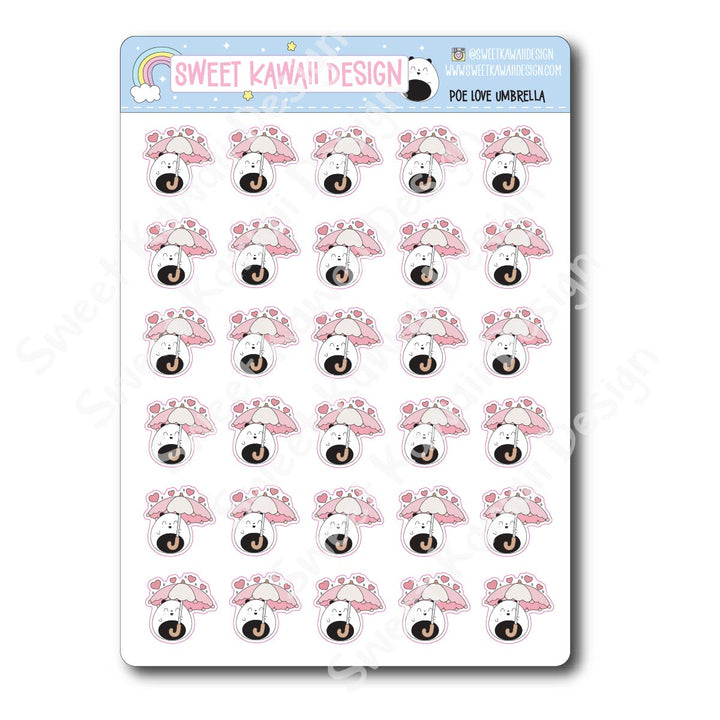 Kawaii Poe Stickers - Love Umbrella