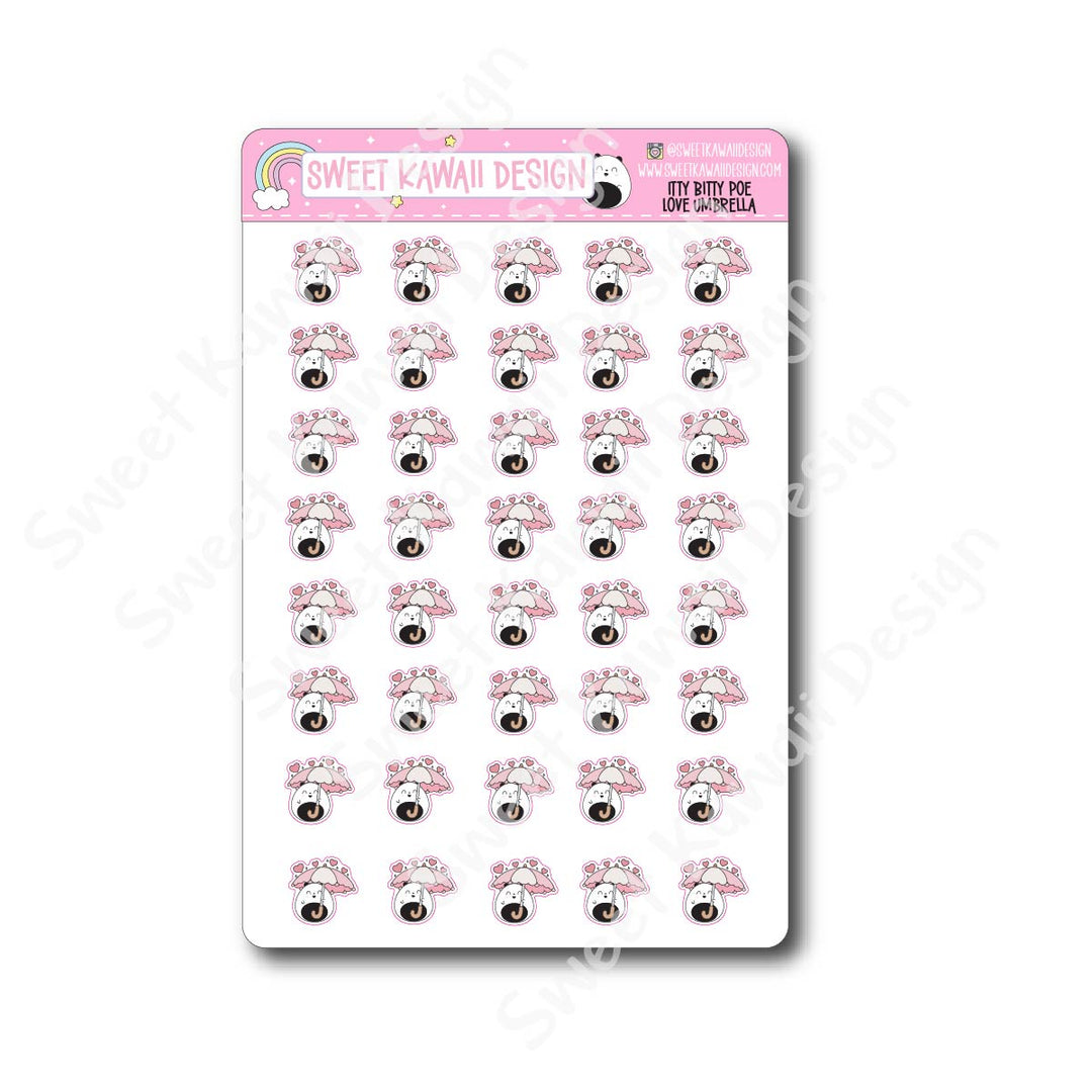 Kawaii Poe Stickers - Love Umbrella