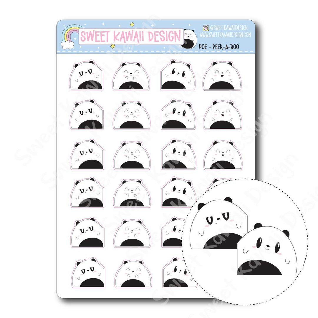 Kawaii Poe Stickers - Peek-a-boo