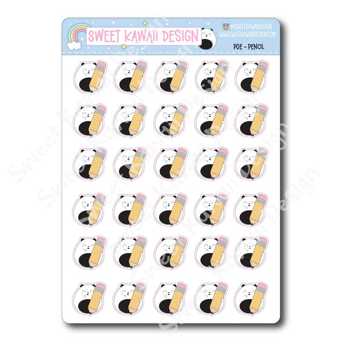 Kawaii Poe Stickers - Pencil